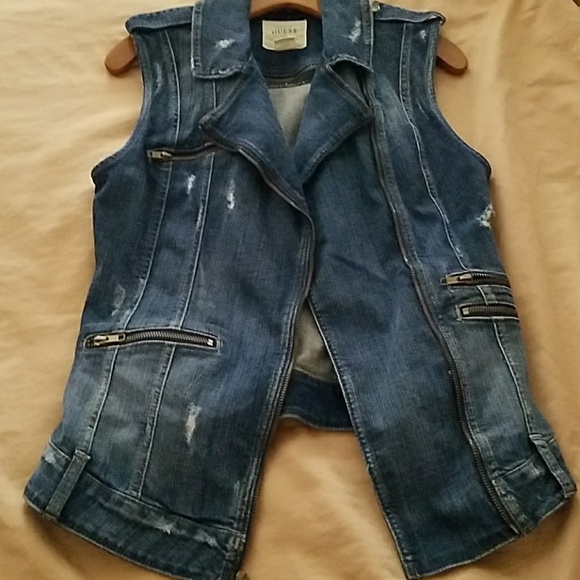 Guess Jackets & Blazers - Distressed Denim vest